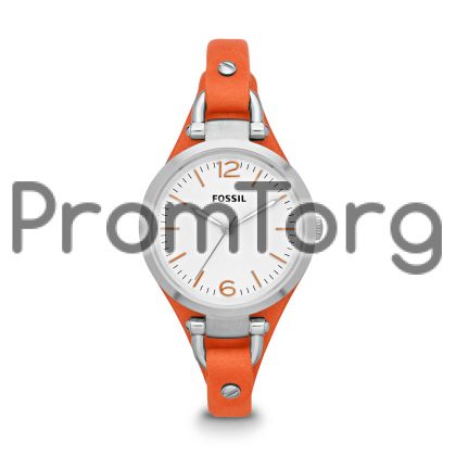  Georgia Three Hand Leather Watch - Orange 