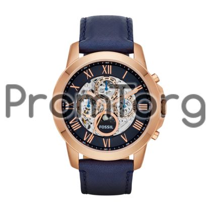  Grant Automatic Leather Watch - Blue 