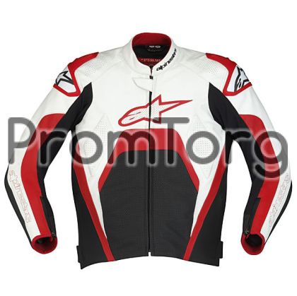 Alpinestars Tech 1-R Leather Jacket - White/Red