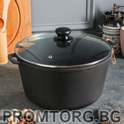 Cast iron pot 6L 26*14.5 cm with glass lid