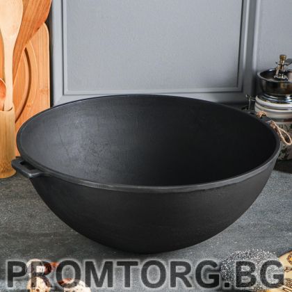 Казан узбекски чугунен ВОК 12л 40*17.4 см + чугунен капак-тиган (2 в 1)