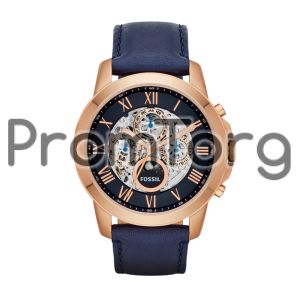  Grant Automatic Leather Watch - Blue 