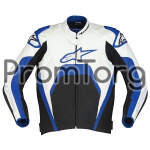 Alpinestars Tech 1-R Leather Jacket - White/Blue