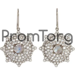 Diamond & Moonstone Earrings 