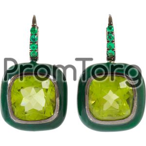 Emerald & Peridot Drop Earrings 