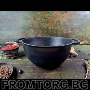 Cast iron deep pot 3L 22*10 cm with glass lid