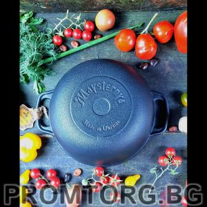 Cast iron deep pot 3L 22*10 cm with glass lid