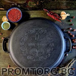 Uzbek cast iron wok grill 15 l 40*19.3 cm + cast iron lid-frying pan (2 in 1)
