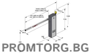TAU Automatic Barrier with a Round Arm, up to 3 m