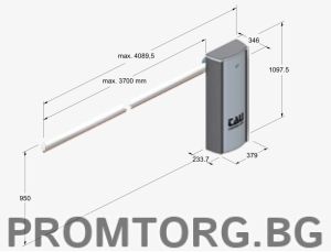 TAU Automatic Barrier with a Round Arm, up to 4 m